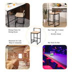 Set of 2 Bar Stools with Back