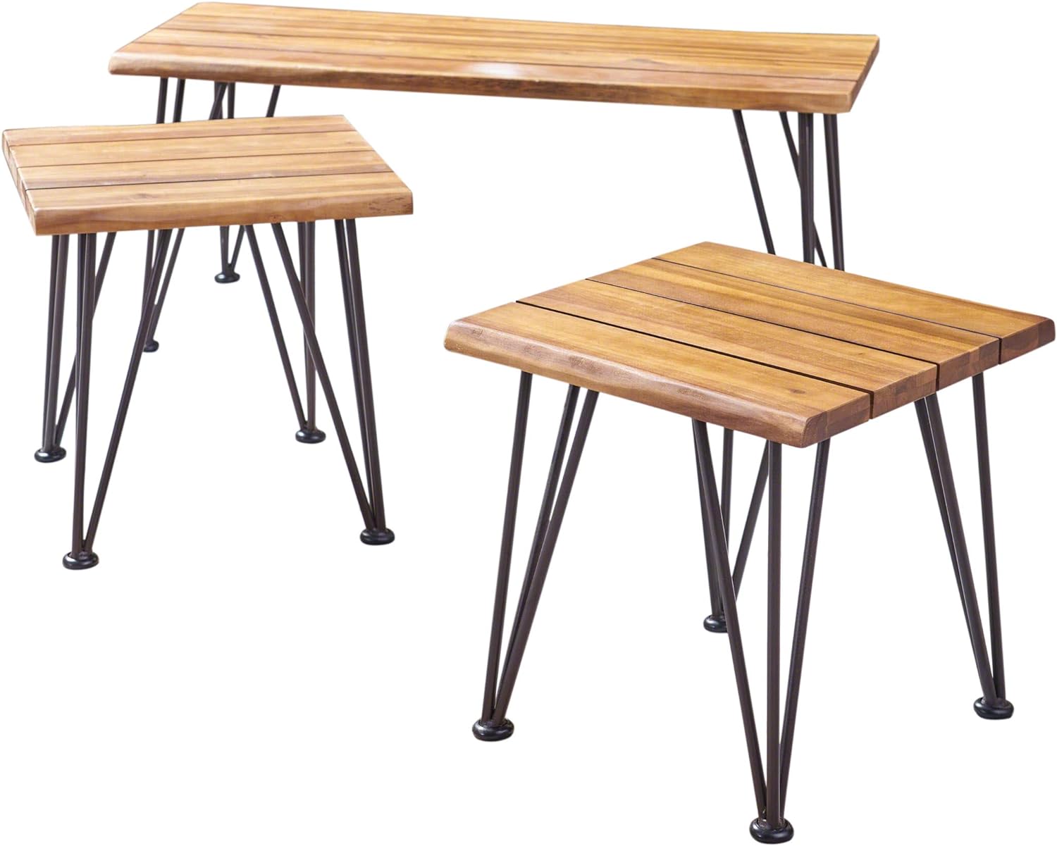 Zion Industrial Wood And Metal Coffee Table Set