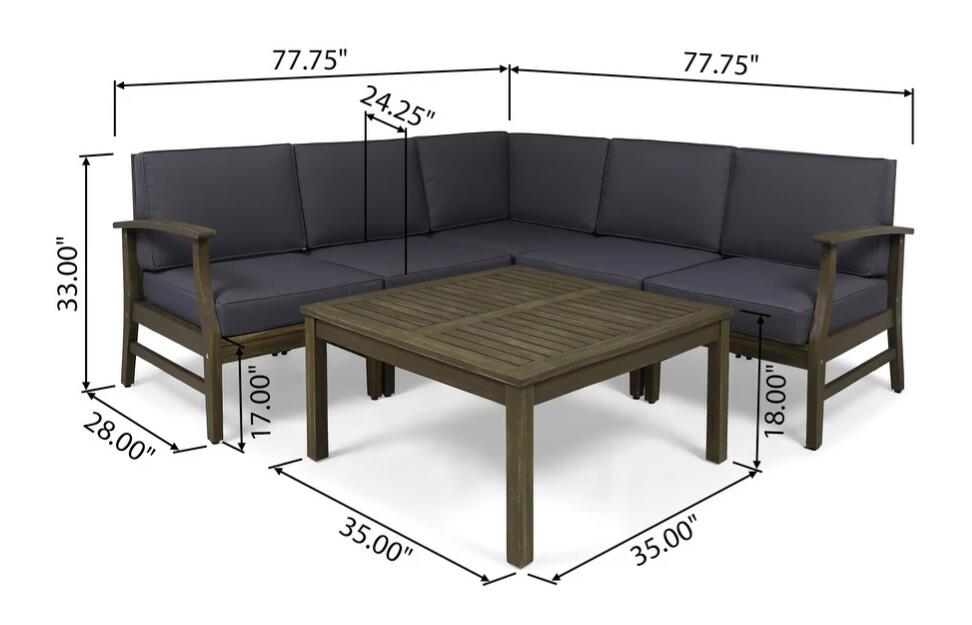 Perla 6-Pcs Sofa Set, Dark