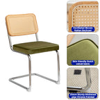 Dining Chairs Set of 2, Velvet Rattan Side Accent Chairs