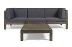 Oana 4-Piece Sofa Set With Coffee Table, Dark