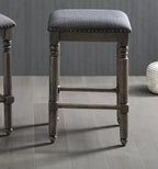 Arnhem Wood Upholstered Swivel Counter Height Stool, Set of 2