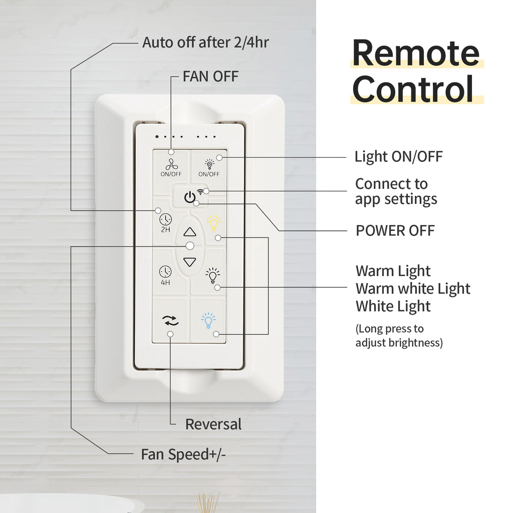 52 Inch Modern Ceiling Fan With Dimmable LED Light
