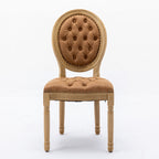 French Style Solid Wood Frame Dining Chair Set of 2
