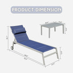 Outdoor Patio Chaise Lounge Set of 3