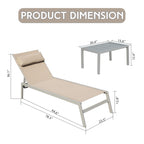 Patio Chaise Lounge Set of 3