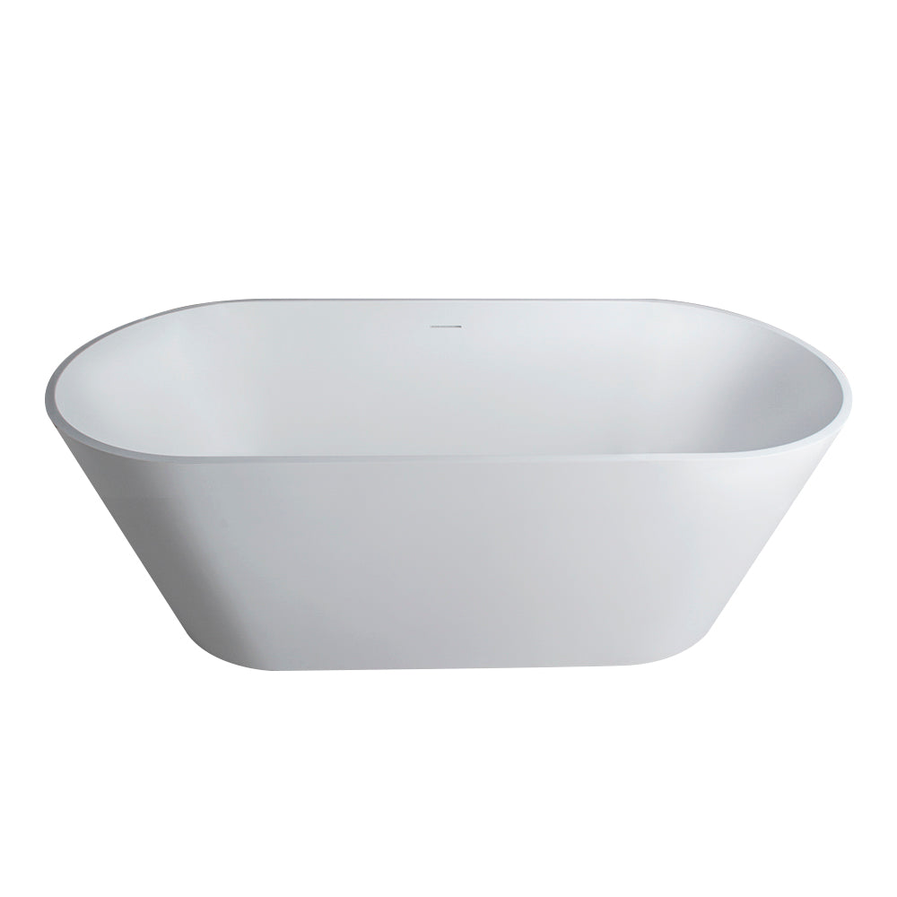 63 Inch Freestanding Solid Surface Soaking Bathtub