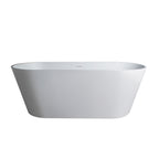 63 Inch Freestanding Solid Surface Soaking Bathtub