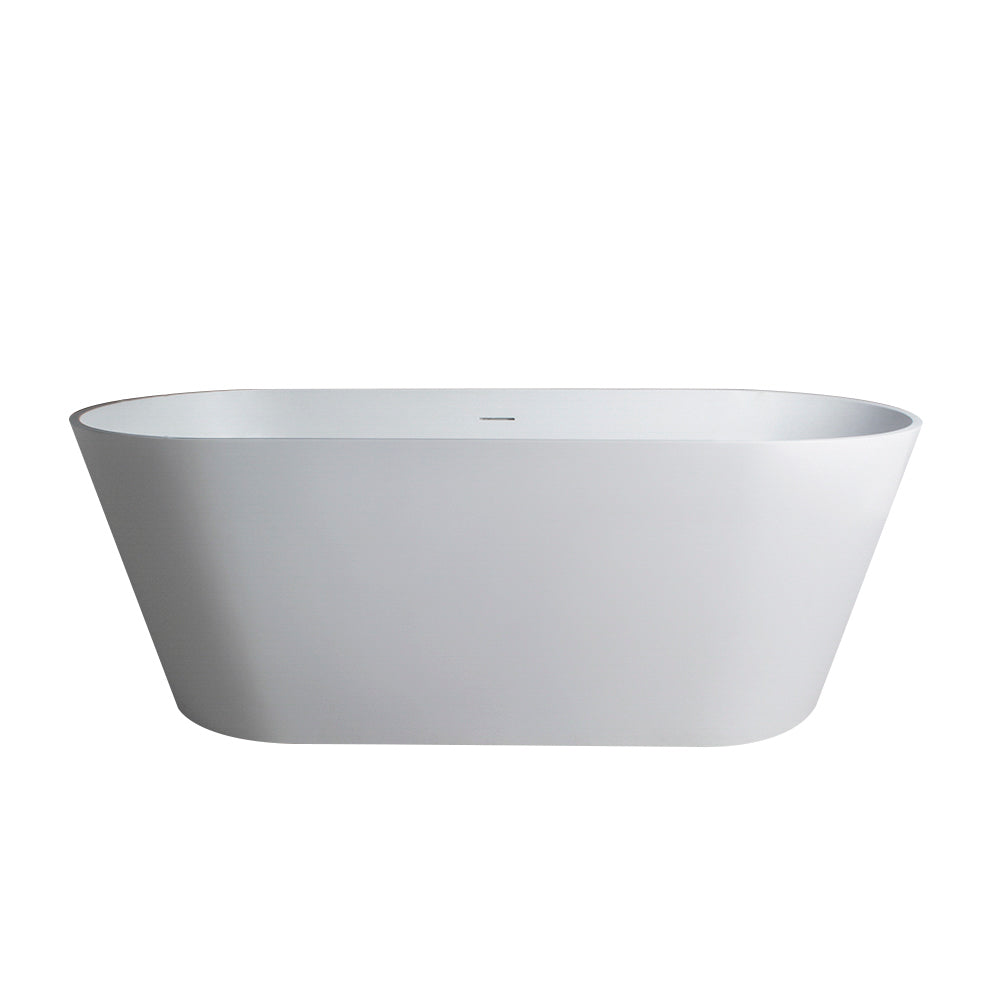 63 Inch Freestanding Solid Surface Soaking Bathtub