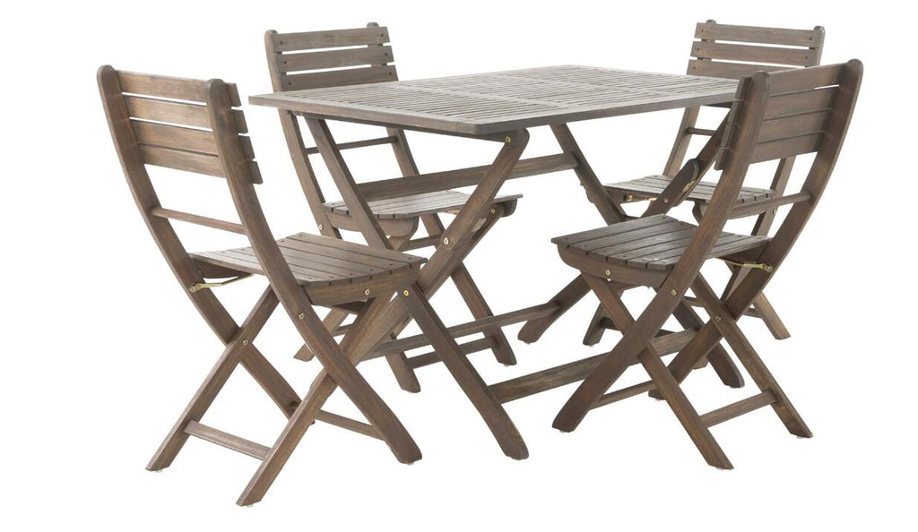 5-Piece Acacia Wood Outdoor Patio Dining Set