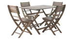 5-Piece Acacia Wood Outdoor Patio Dining Set
