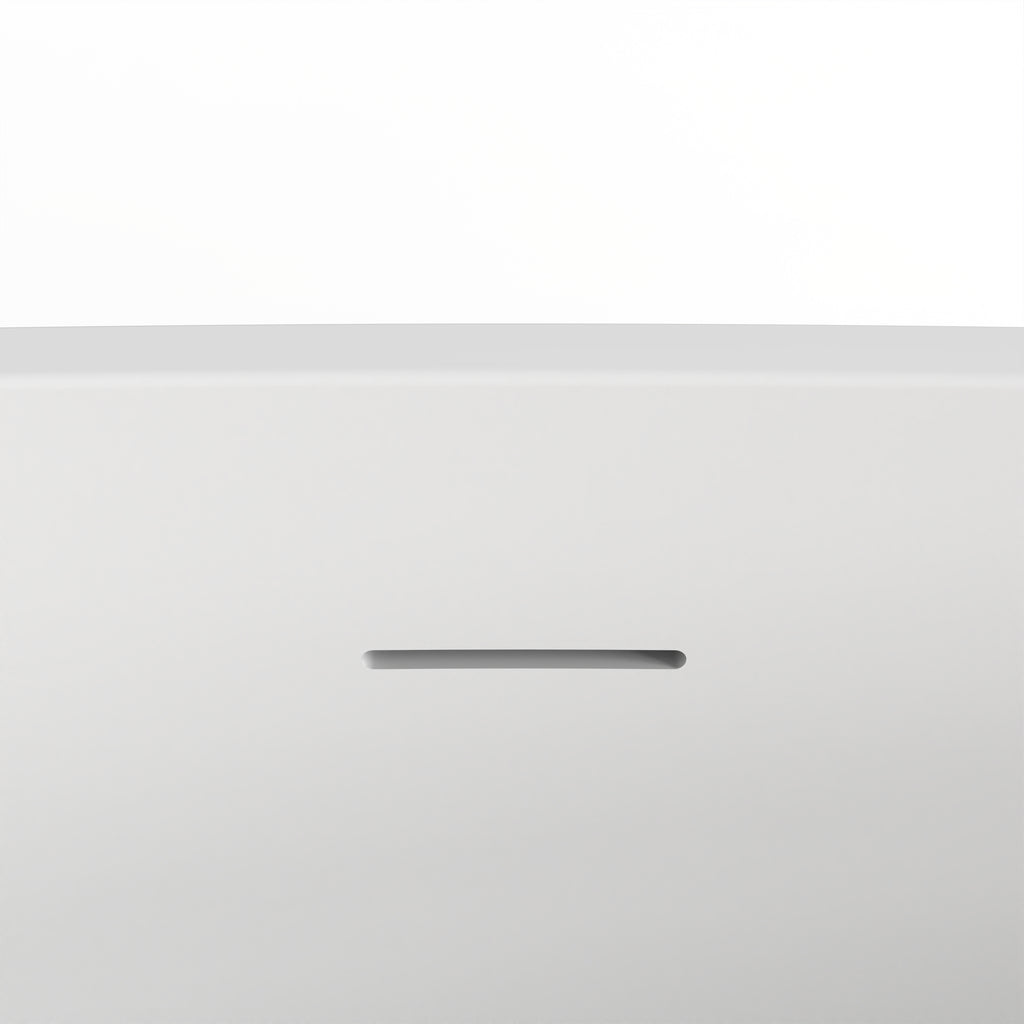 71 Inch Freestanding Solid Surface Soaking Bathtub