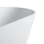 63 Inch Freestanding Solid Surface Soaking Bathtub
