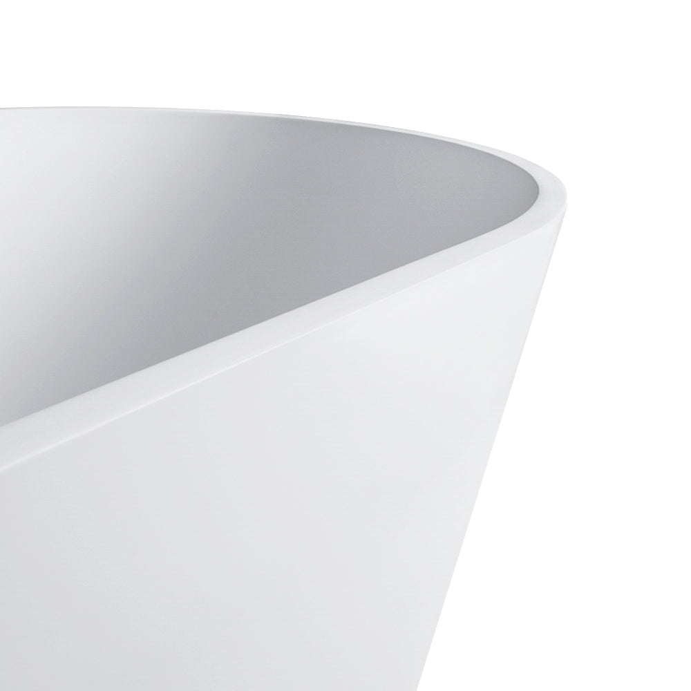 63 Inch Freestanding Solid Surface Soaking Bathtub