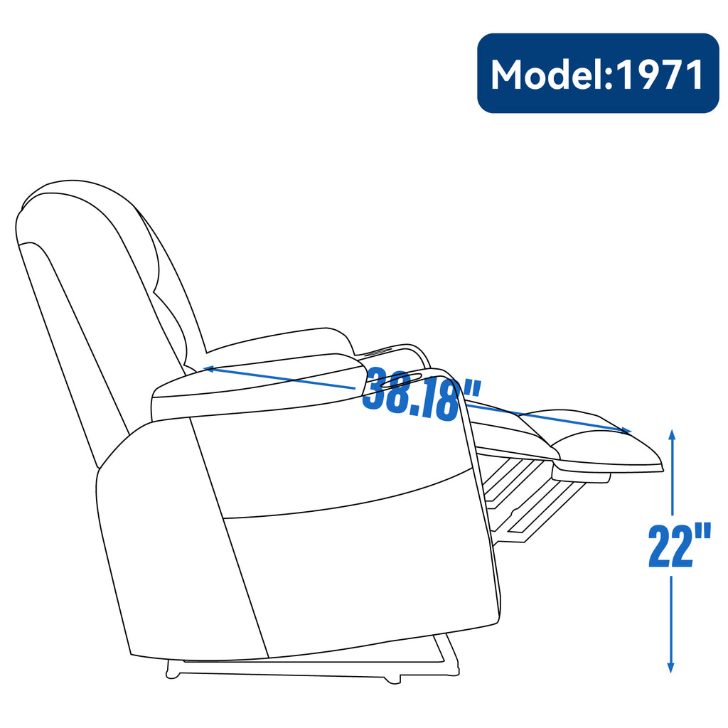 Large Power Lift Recliner Chair with Massage and Heat
