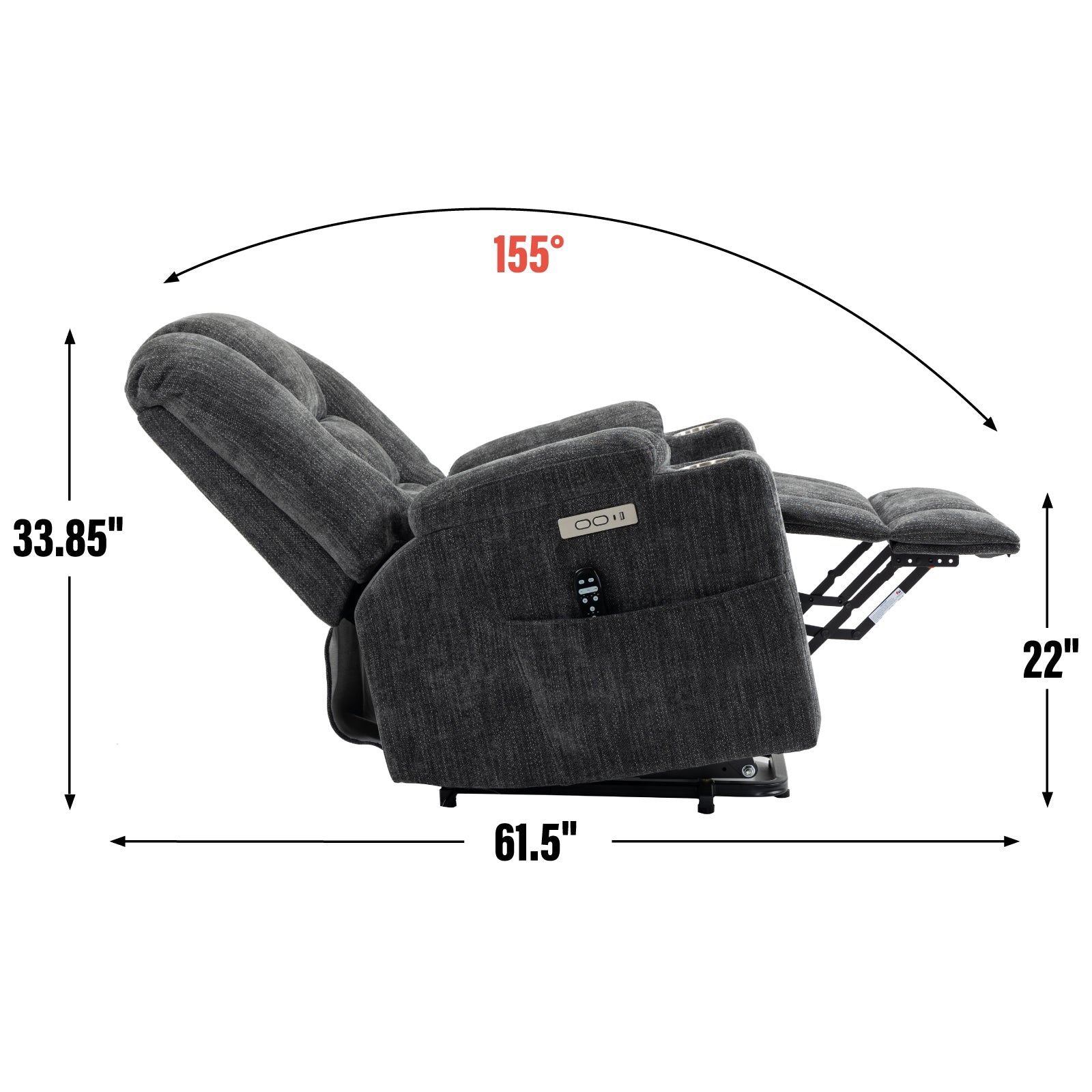 Large Power Lift Recliner Chair with Massage and Heat