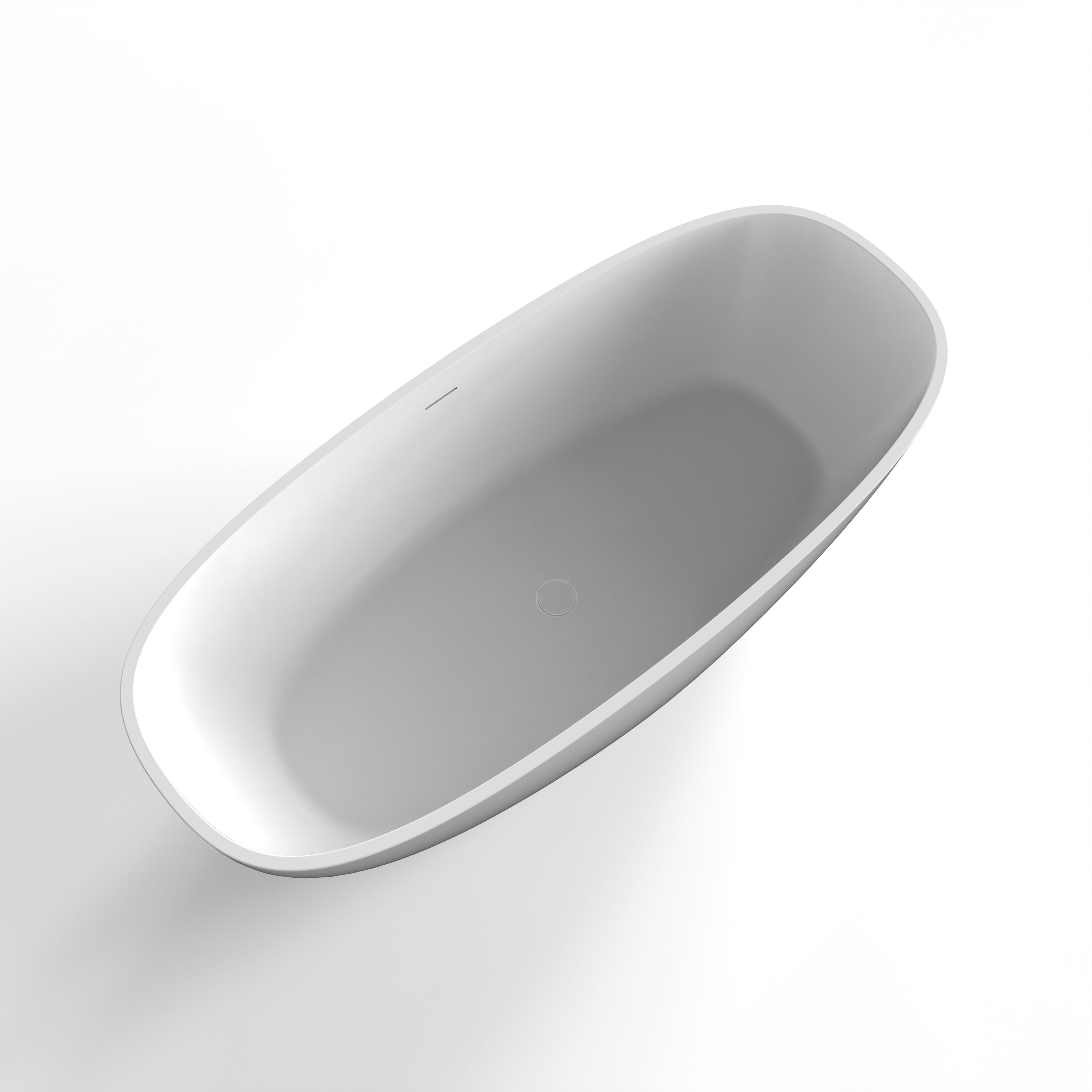 66.9 Inch Freestanding Solid Surface Soaking Bathtub