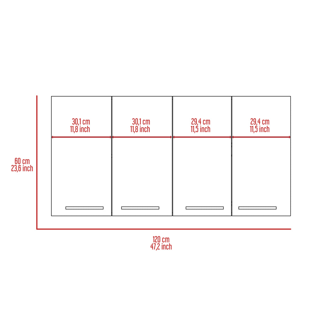 Premium Wall Cabinet with Four Doors