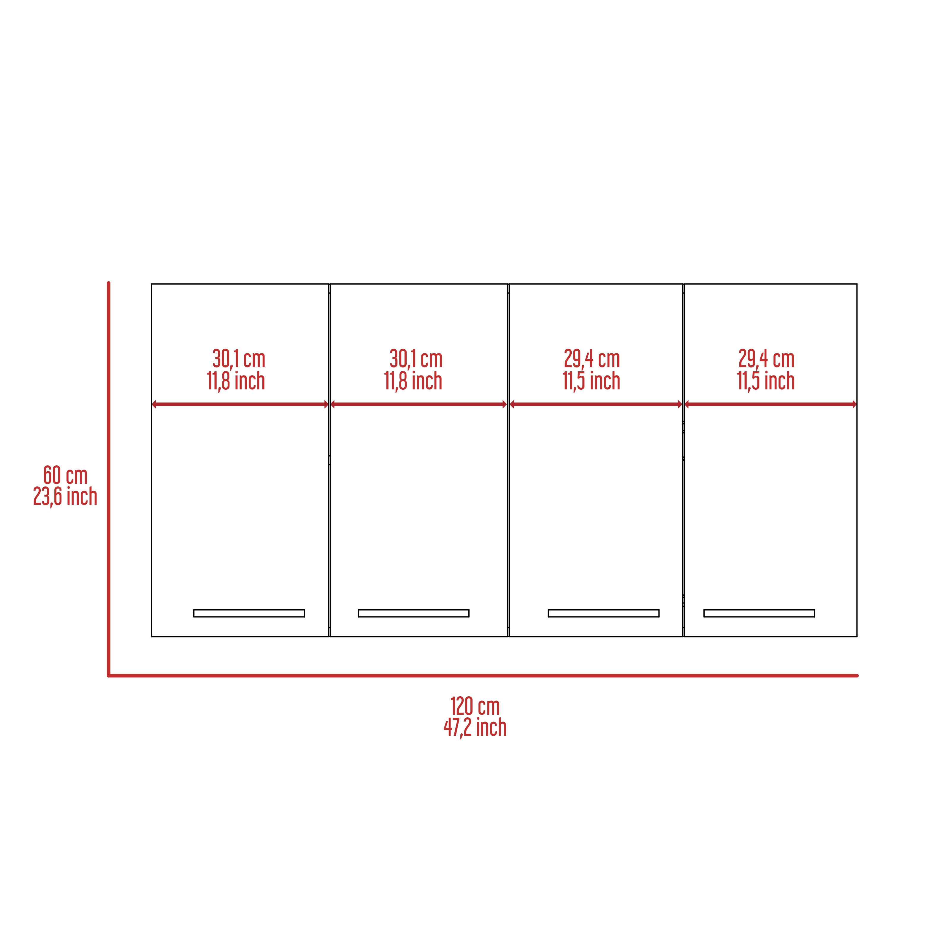 Premium Wall Cabinet with Four Doors