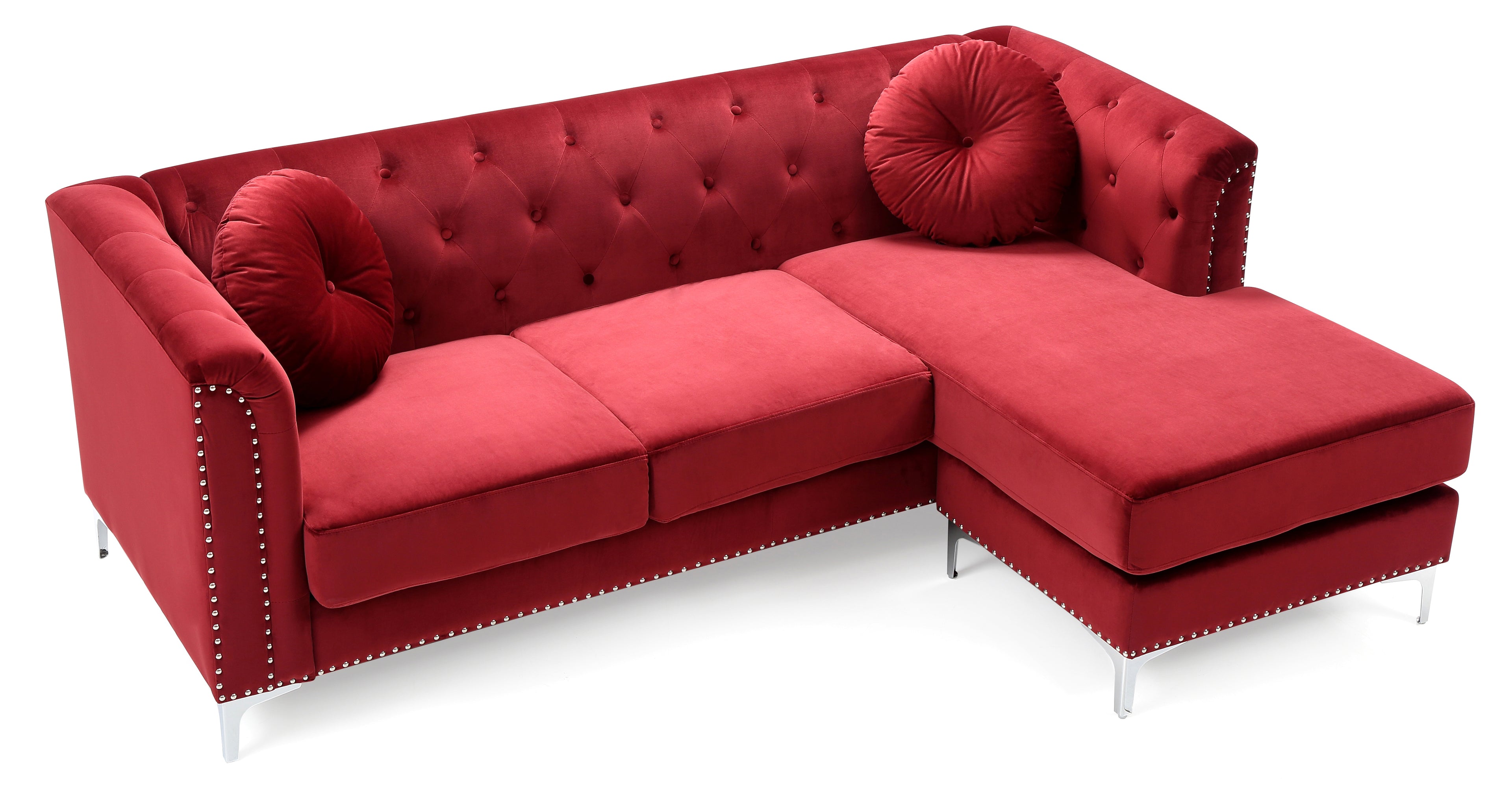 Elegant Burgundy Sofa Chaise