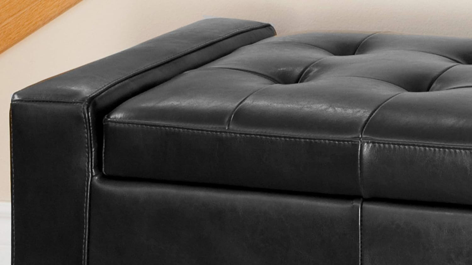Large 51" Storage Ottoman, Tufted Storage Bench