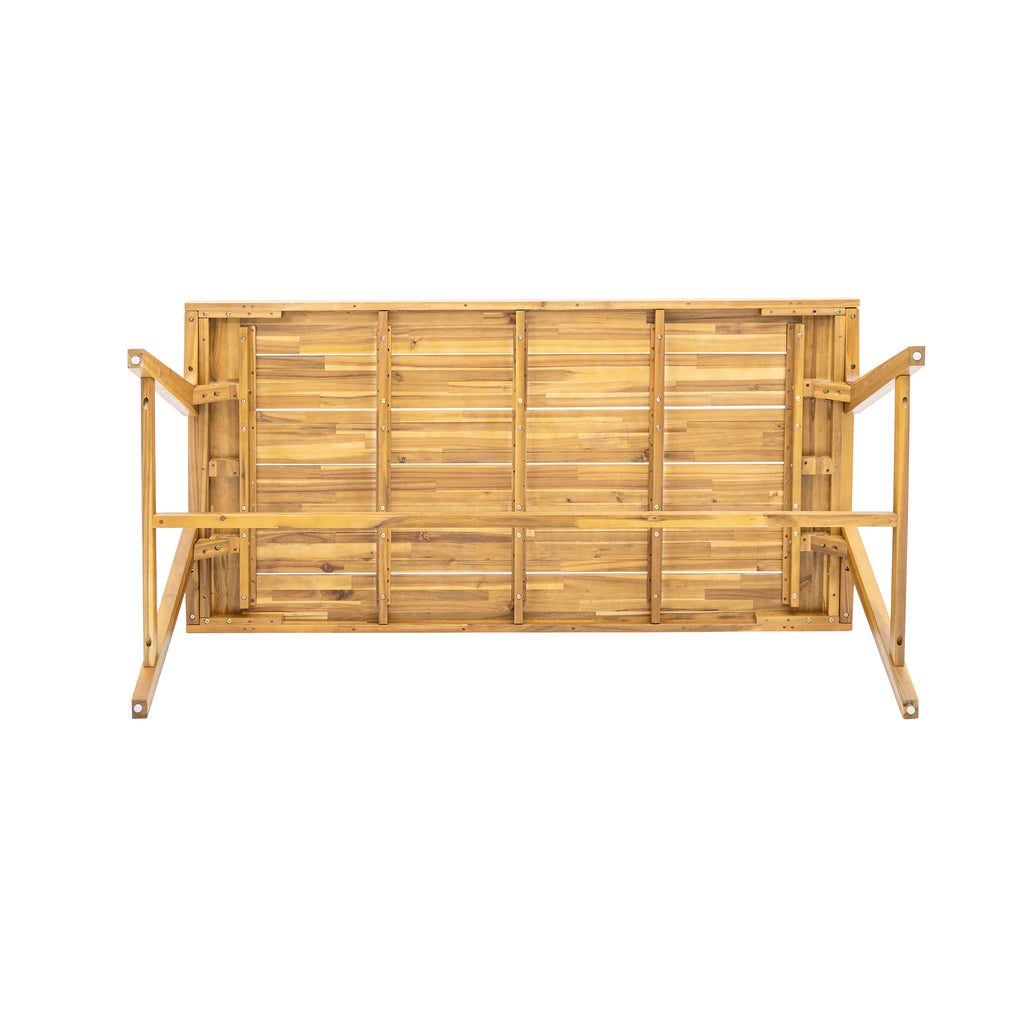Modern Outdoor Dining Table, Acacia Wood Patio Table