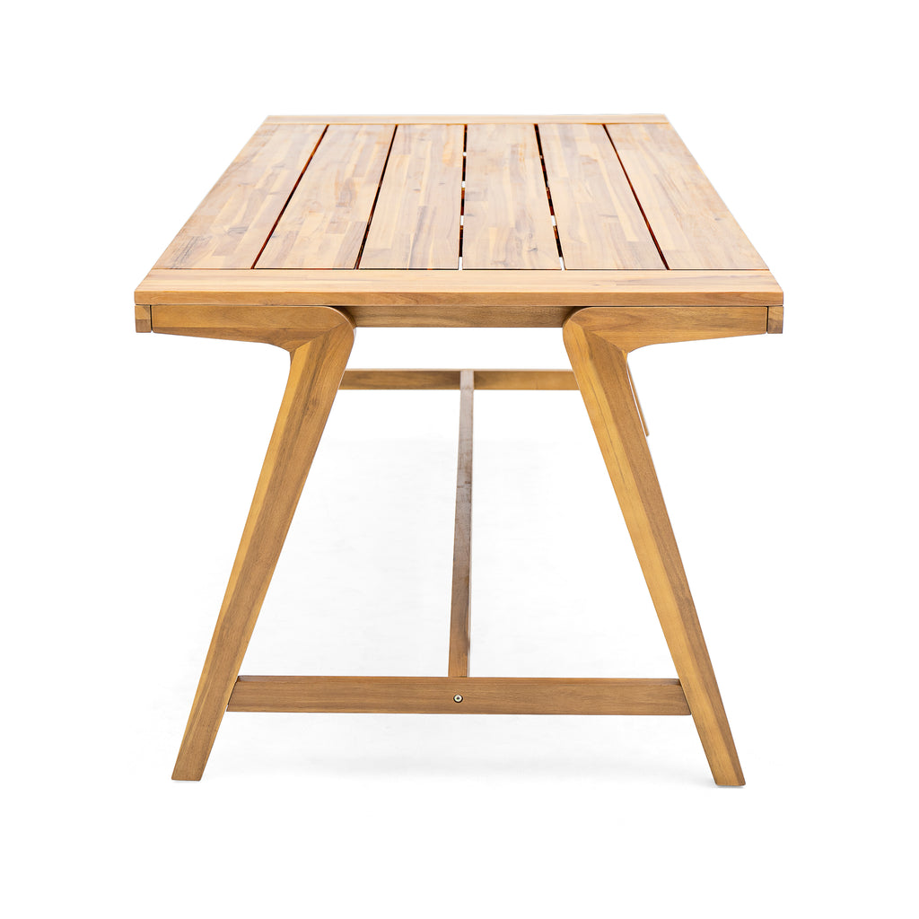 Modern Outdoor Dining Table, Acacia Wood Patio Table