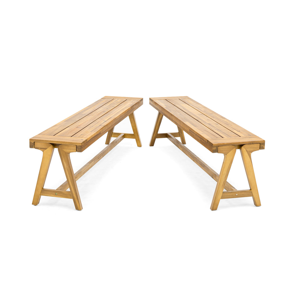 Outdoor Dining Benches (Set of 2)