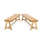 Outdoor Dining Benches (Set of 2)