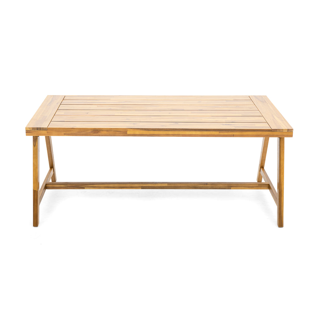 Modern Outdoor Dining Table, Acacia Wood Patio Table