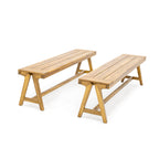 Outdoor Dining Benches (Set of 2)