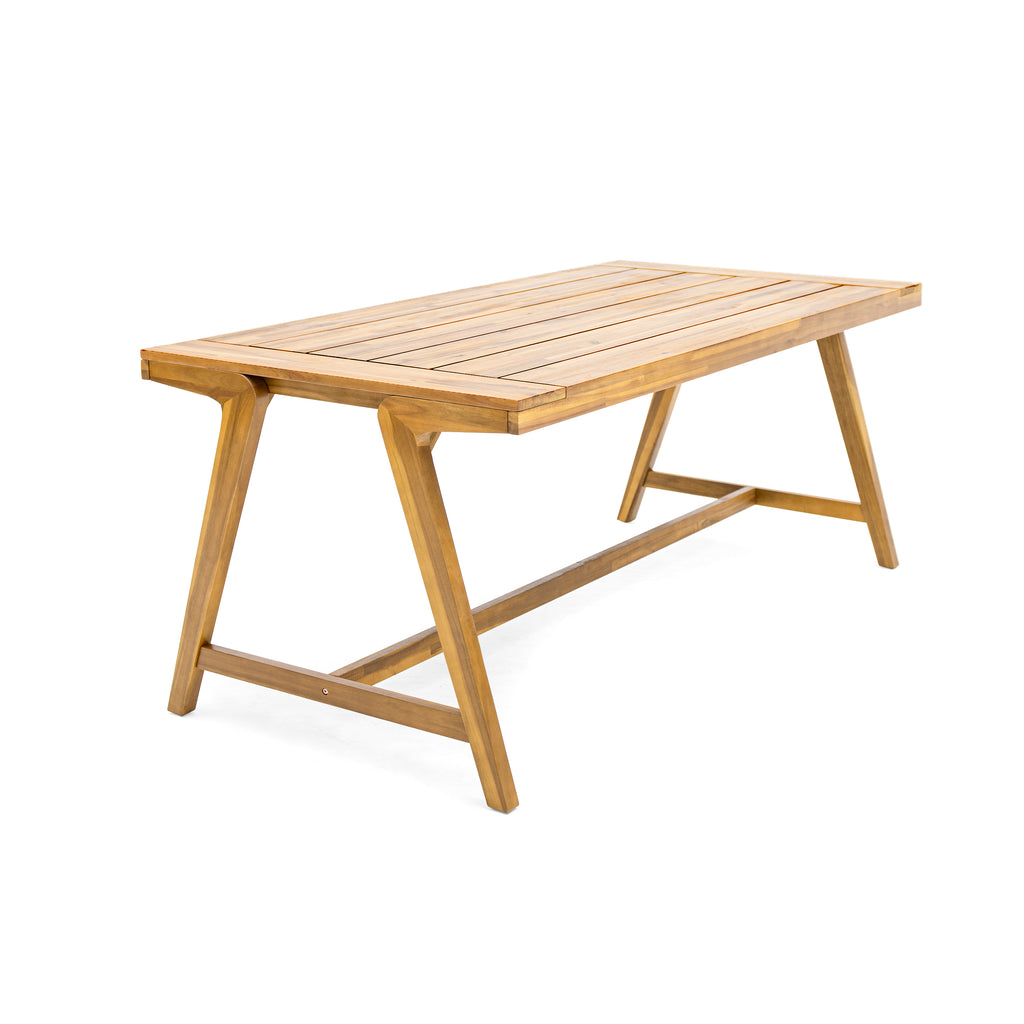 Modern Outdoor Dining Table, Acacia Wood Patio Table