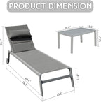 Outdoor Patio Chaise Lounge Set of 3