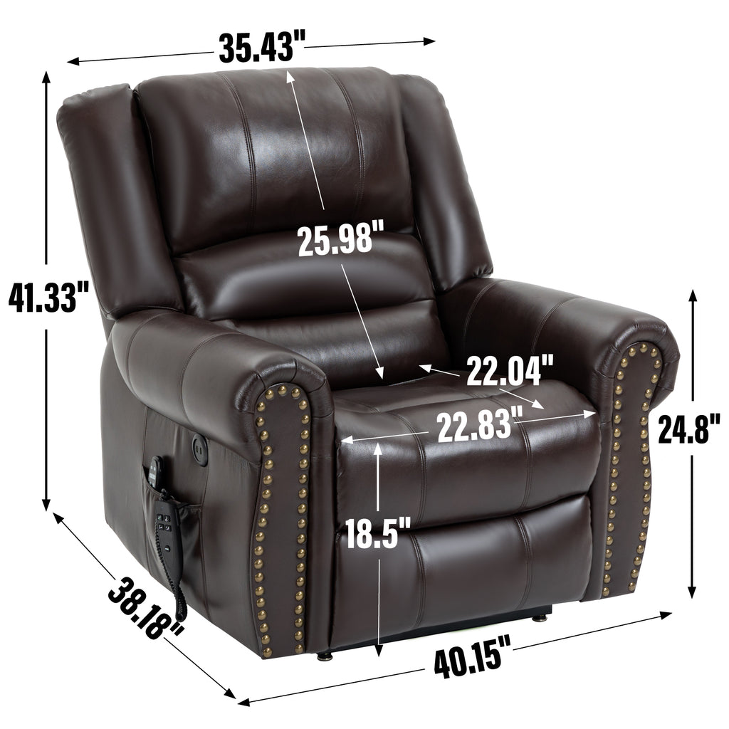 Power Lift Recliner Chair With Heat & Massage Features