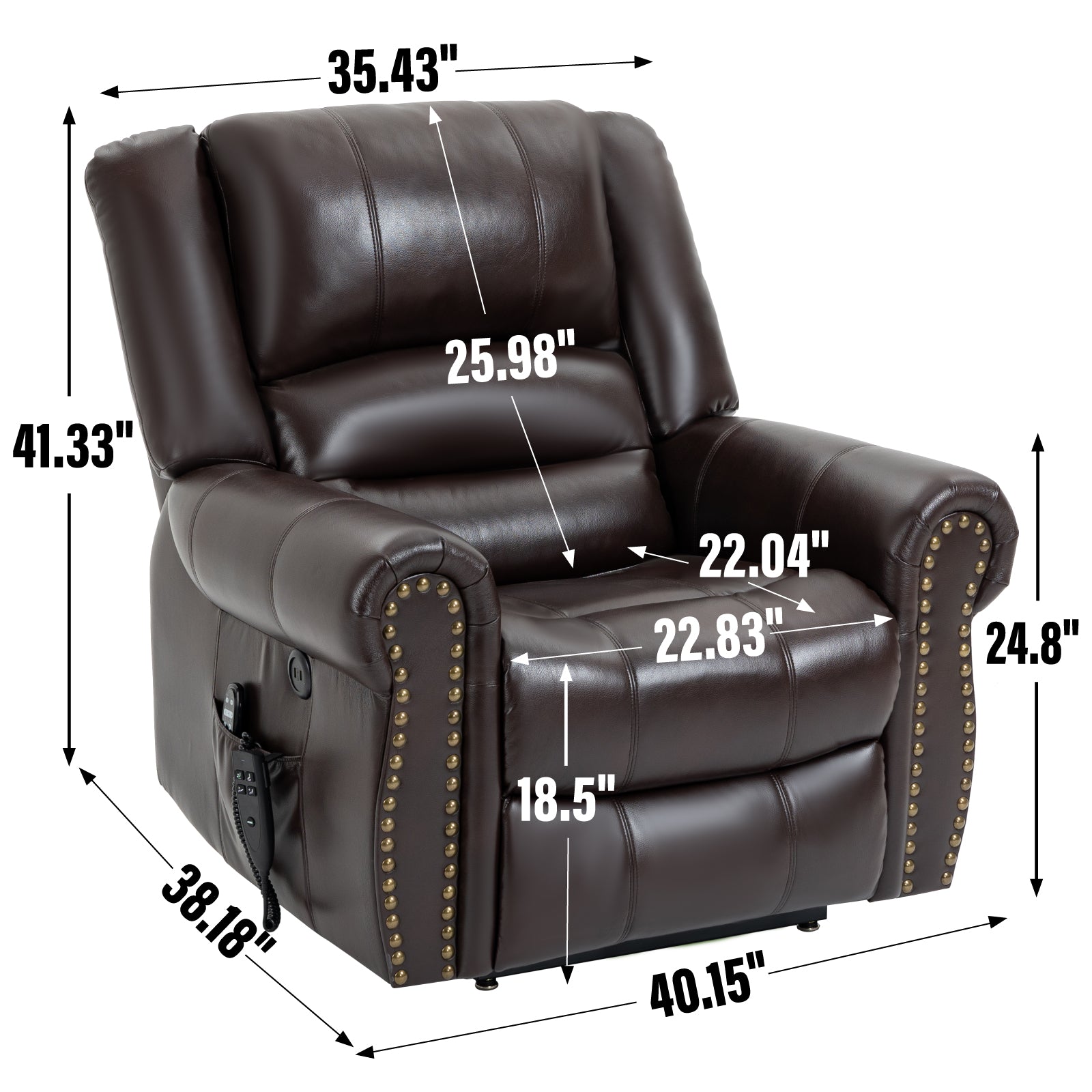 Power Lift Recliner Chair With Heat & Massage Features