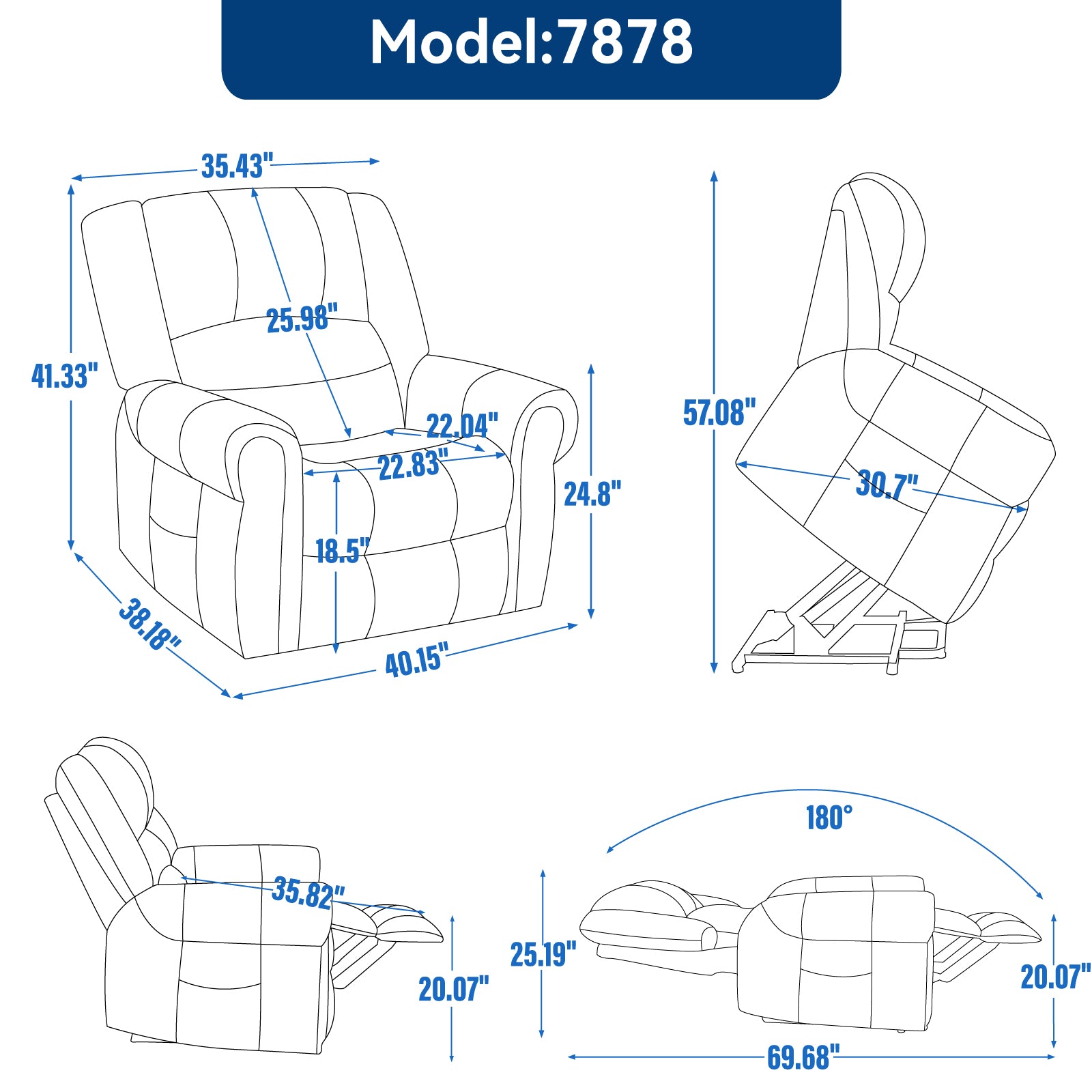 Power Lift Recliner Chair With Heat & Massage Features