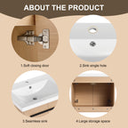 24" Wall Mounted Bathroom Vanity with Resin Basin