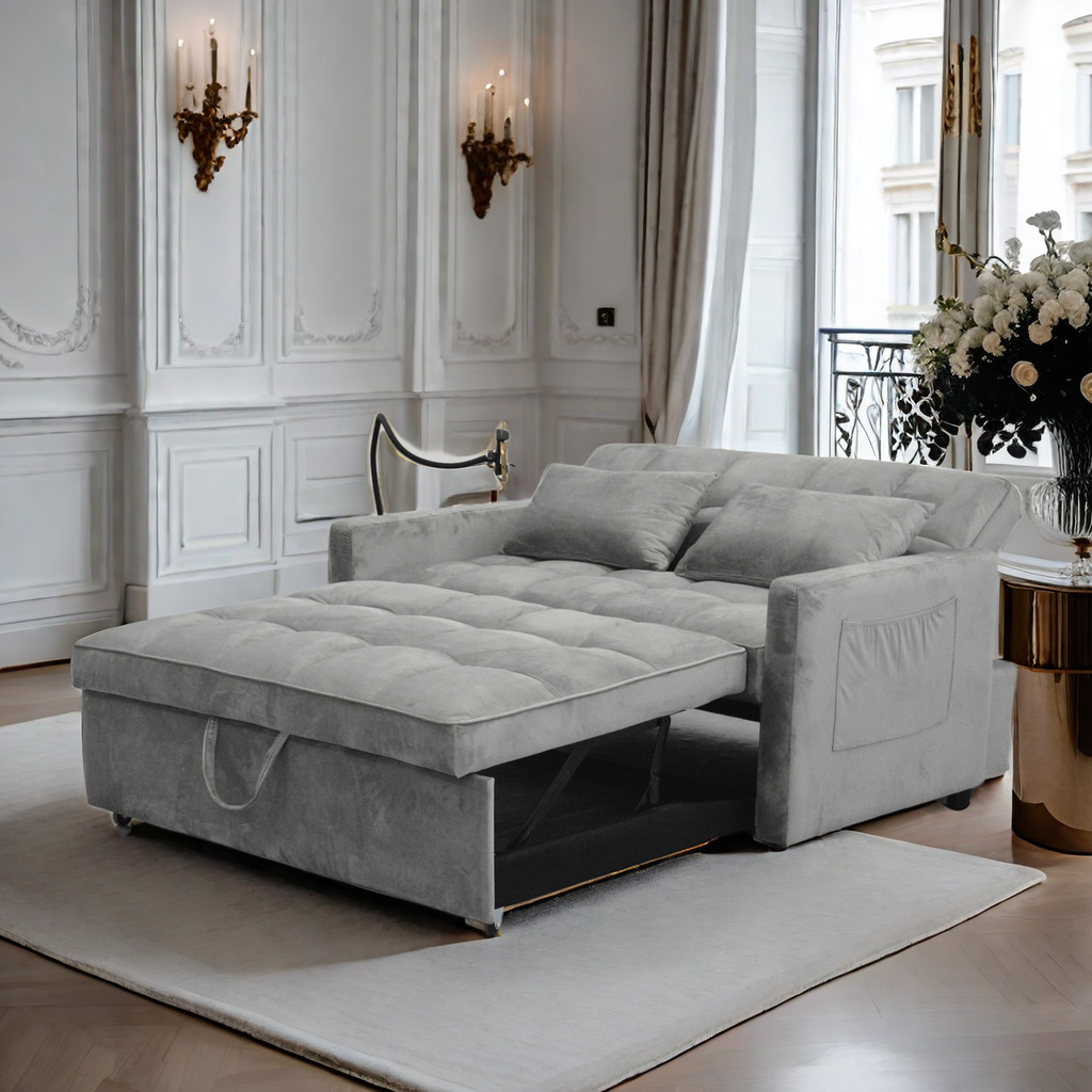Modern Velvet Loveseat Futon Sofa