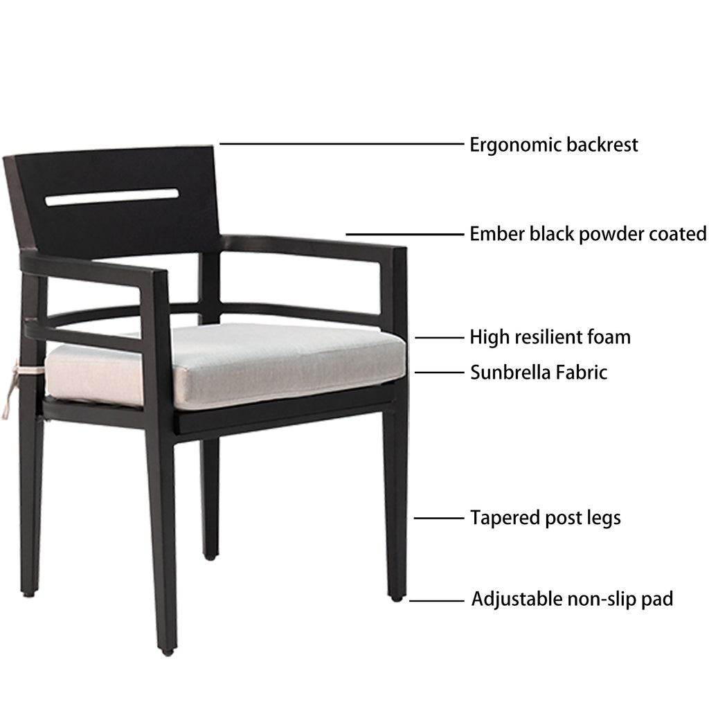 5-Piece Outdoor Patio Aluminum Furniture Dining Set