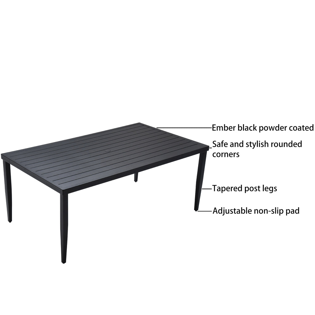 Outdoor Patio Aluminum 40"x70" Rectangle Dining Table
