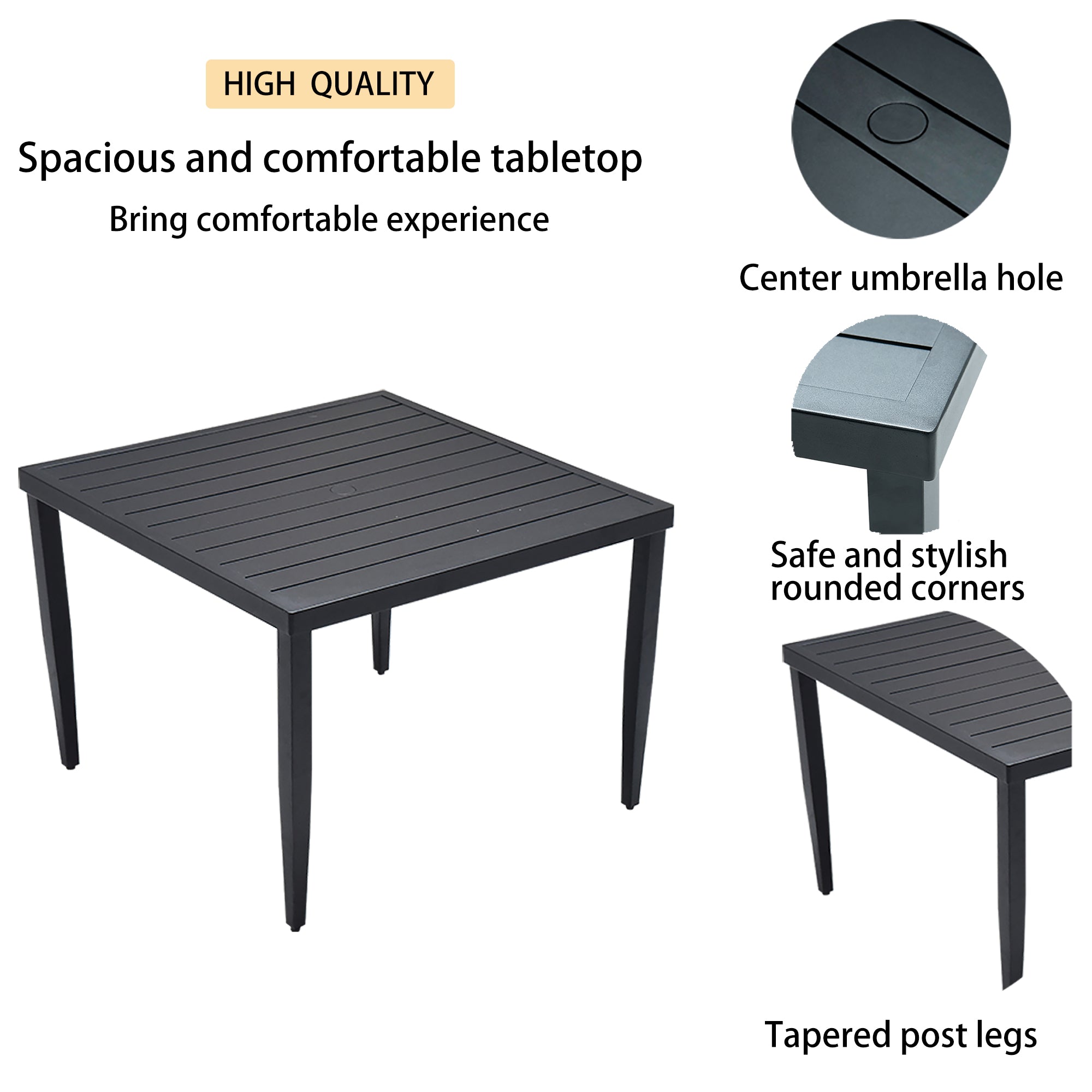 5-Piece Outdoor Patio Aluminum Furniture Dining Set