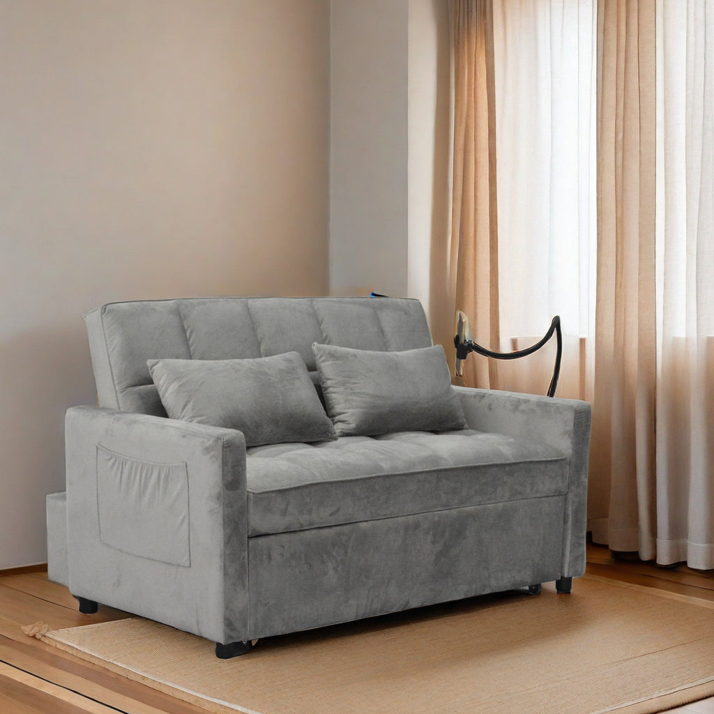 Modern Velvet Loveseat Futon Sofa