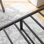 Metal Platform Bed Frame with Victorian Style Headboard