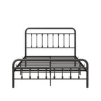 Metal Platform Bed Frame with Victorian Style Headboard