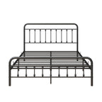 Metal Platform Bed Frame with Victorian Style Headboard