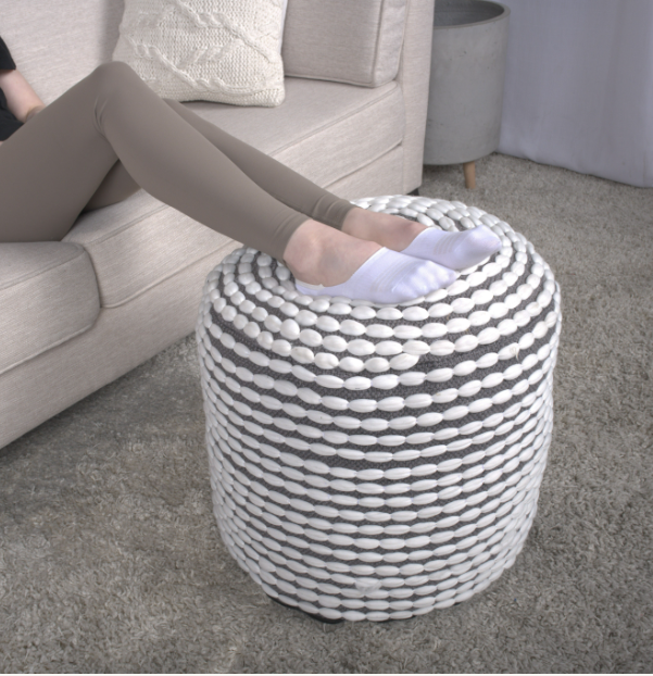 River Water Resistant Handcrafted Cylindrical Pouf