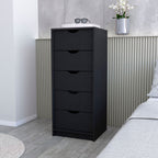 Wenge 5 Narrow Drawer Dresser