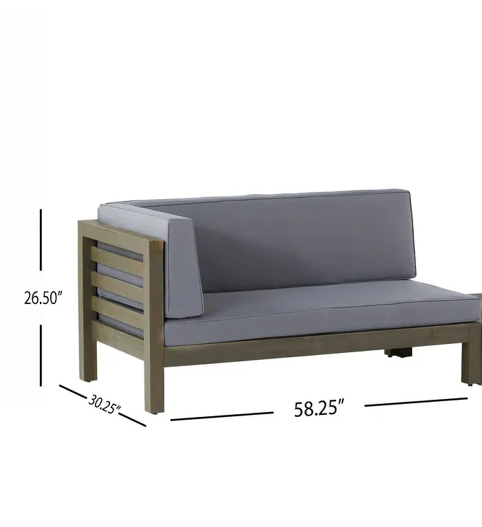 Oana Corner Bench - Dark Acacia Wood