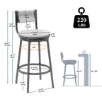 Honey Swivel Bar Stools with Paper Rope - Set of 2