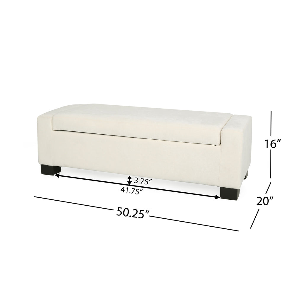 50" Ottoman Bench in Textured Fabric